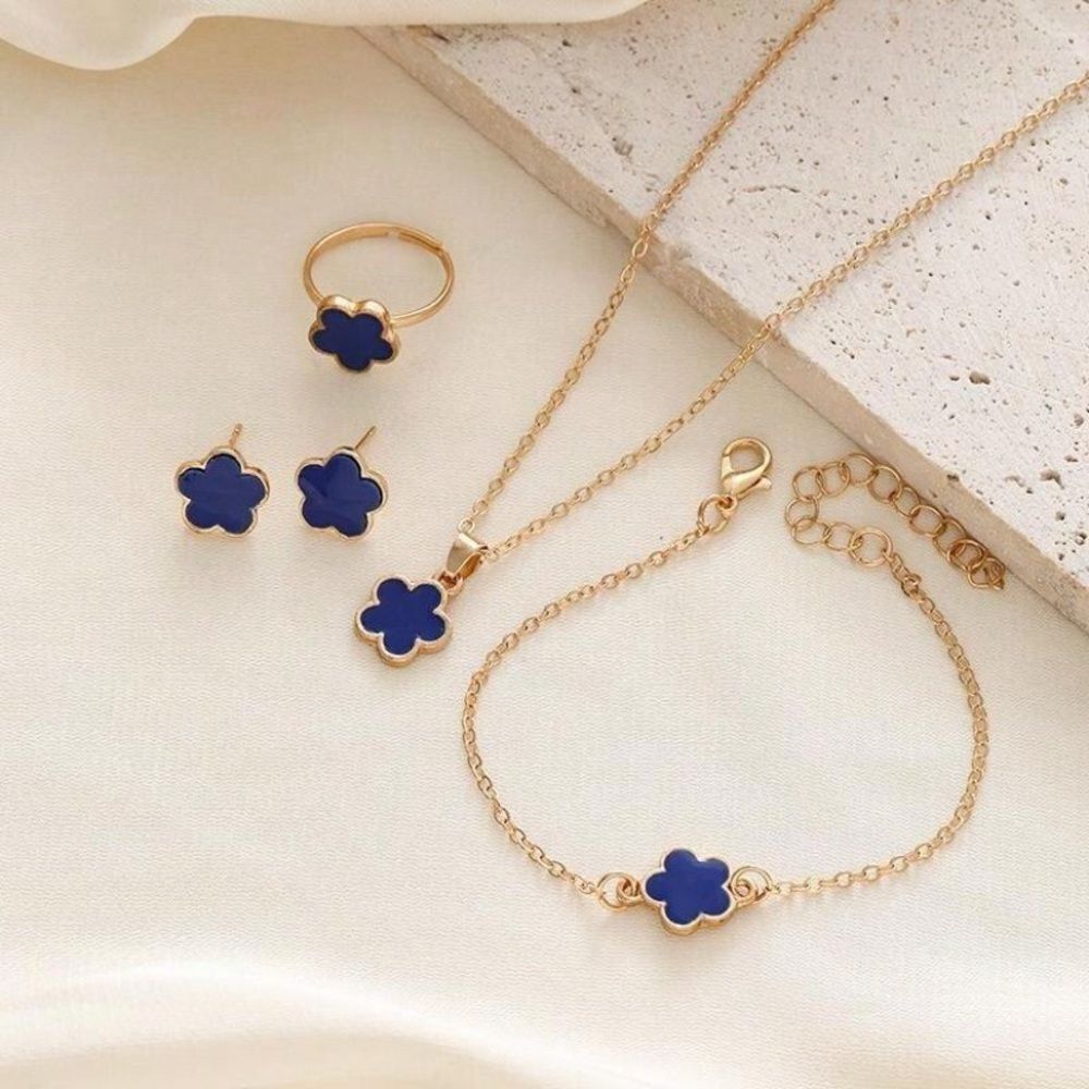 3for$20 HUGE DEAL 4pcs CLOVER, Includes Necklace, Bracelet, Ring, Stud earrings